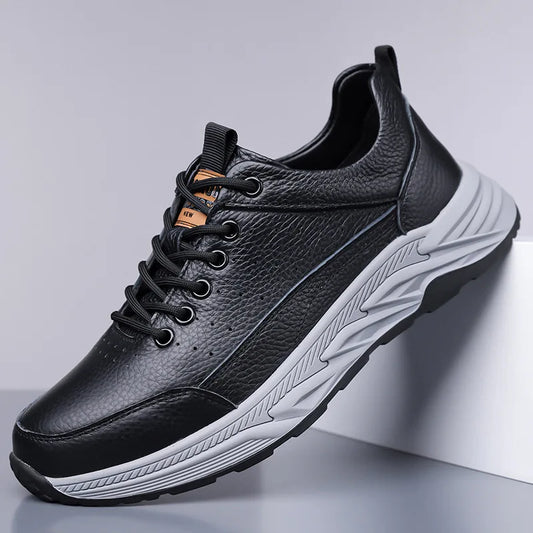 Men’s Leather Trainers – Classic White Style