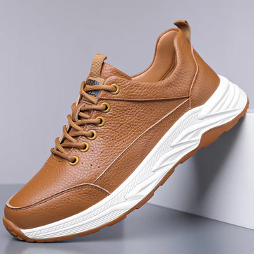 Men’s Leather Trainers – Classic White Style